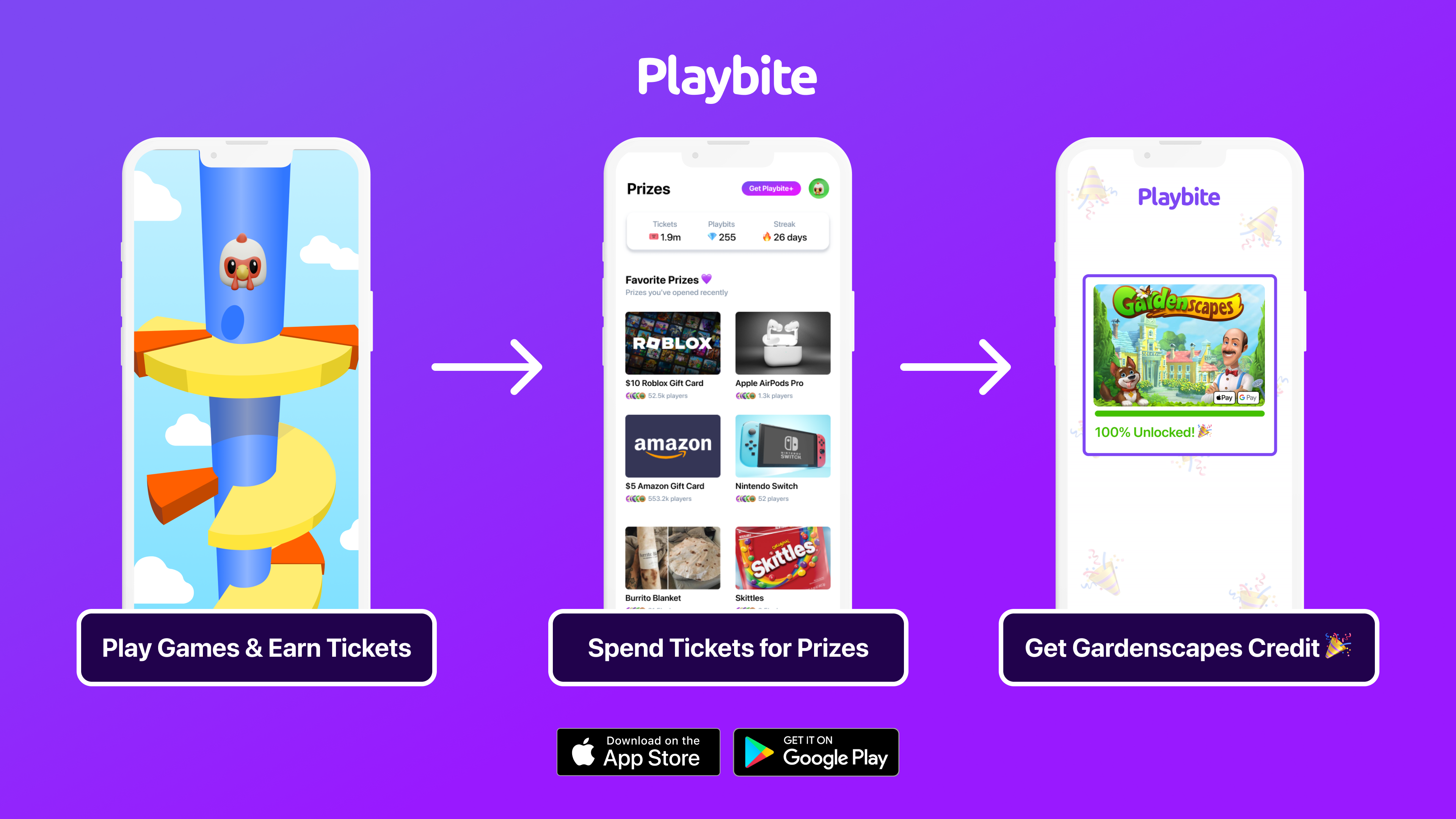 Win Gardenscape coins by playing games on Playbite