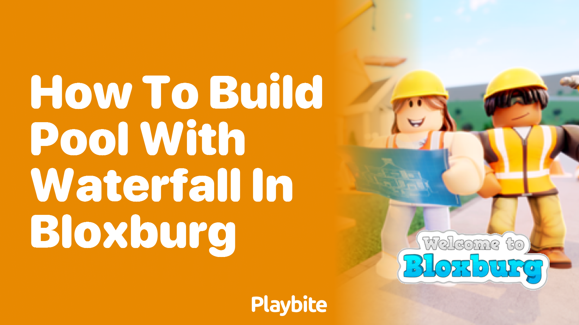 How to Build a Pool with a Waterfall in Bloxburg