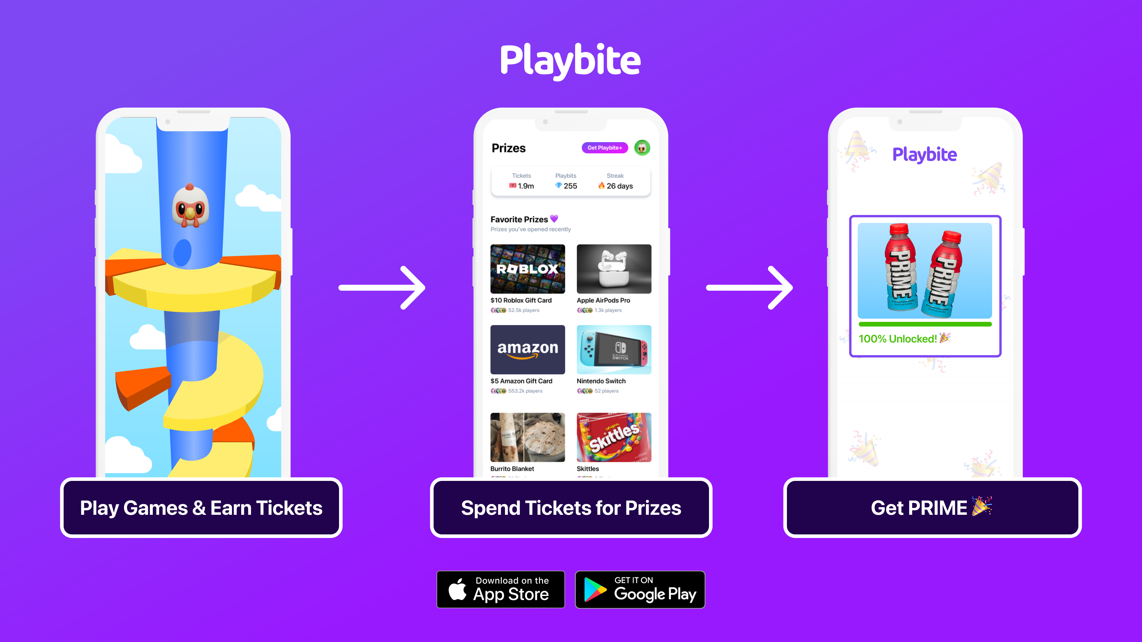 Win PRIME by playing games on Playbite!