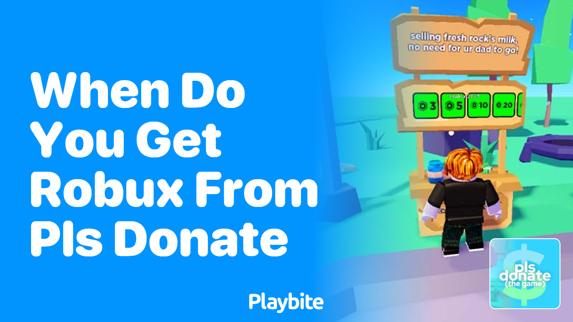 When Do You Get Robux from PLS DONATE?