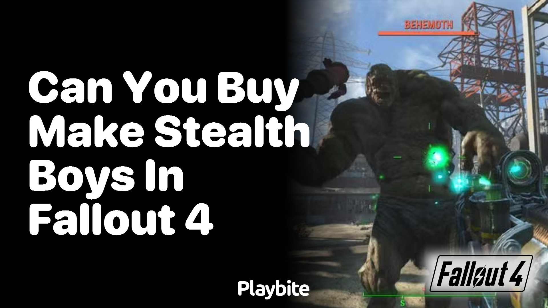 Can you buy or make Stealth Boys in Fallout 4?