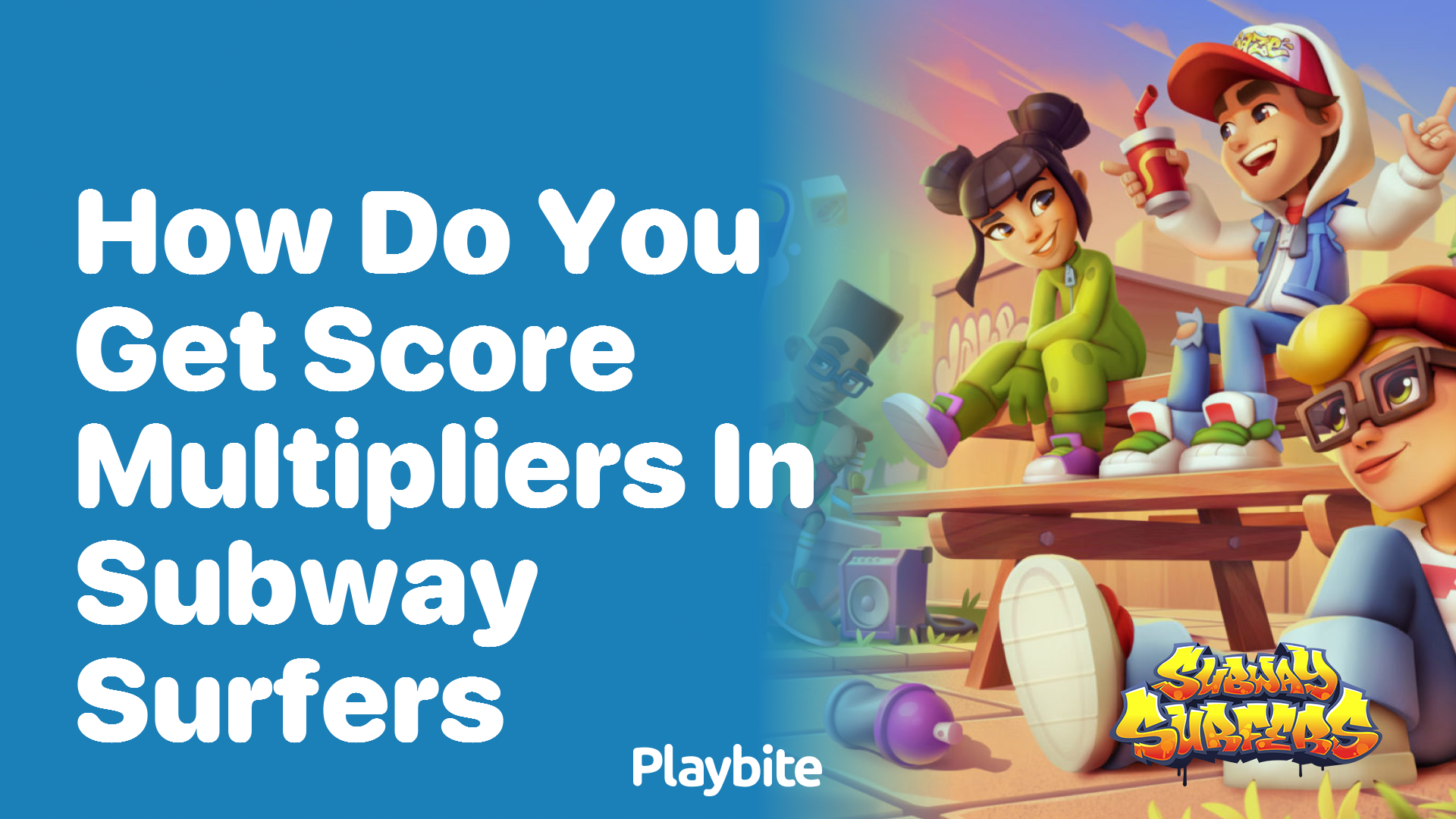 How do you get score multipliers in Subway Surfers?