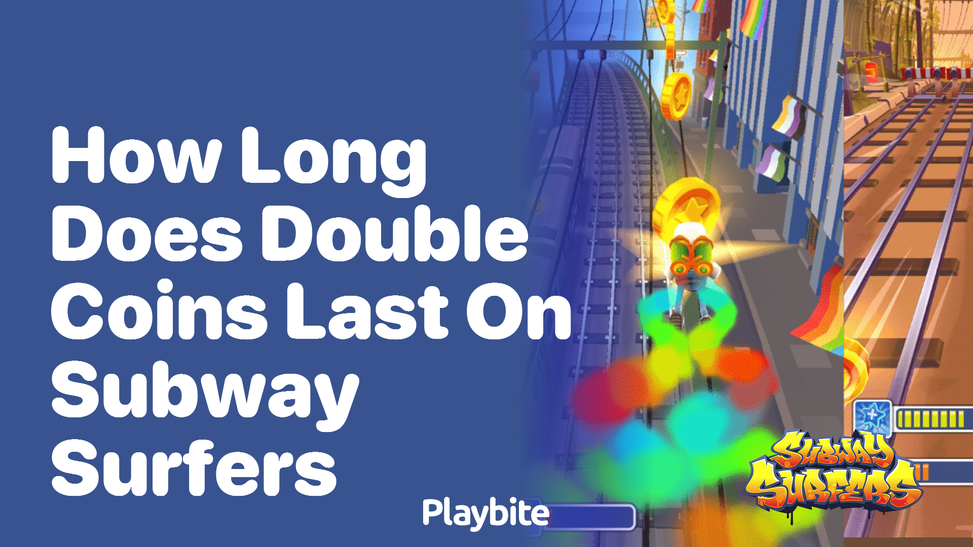 How long does the double coins power-up last in Subway Surfers?