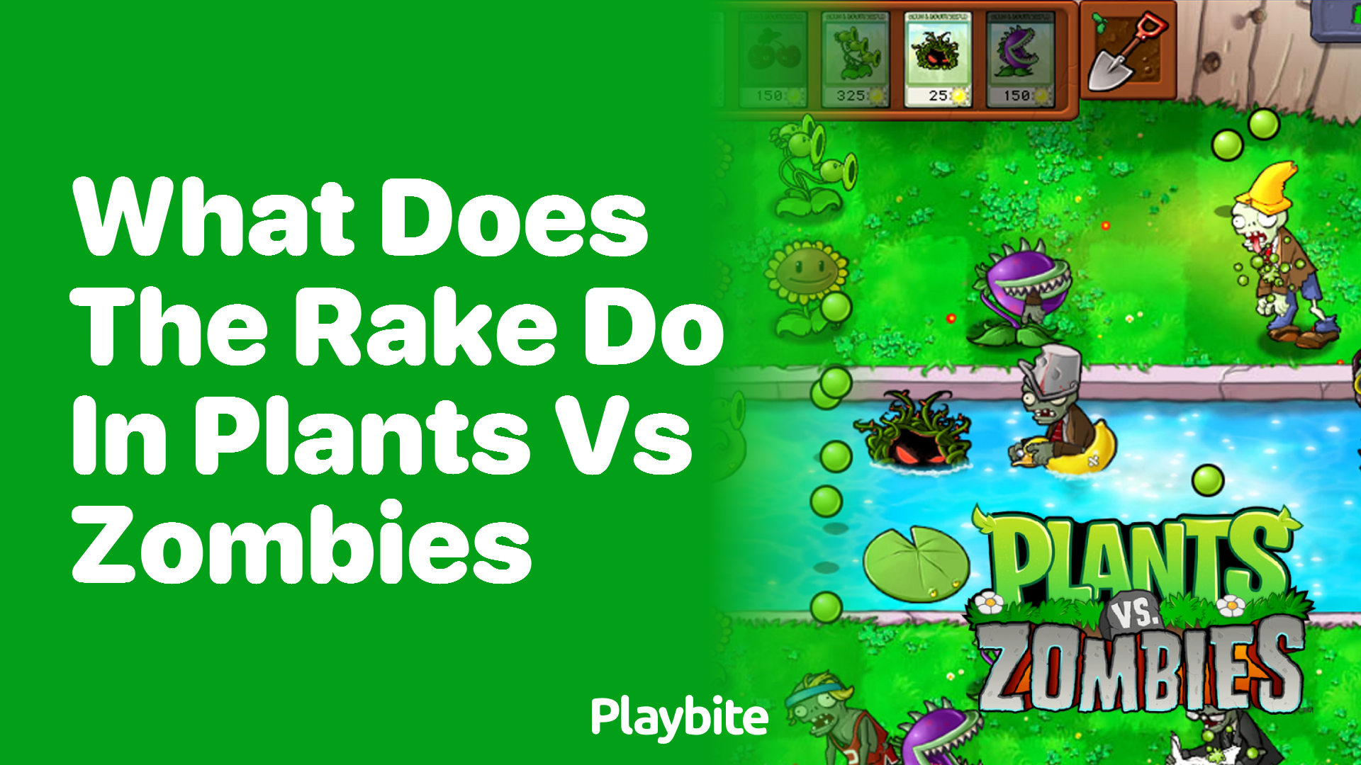 What does the rake do in Plants vs Zombies?