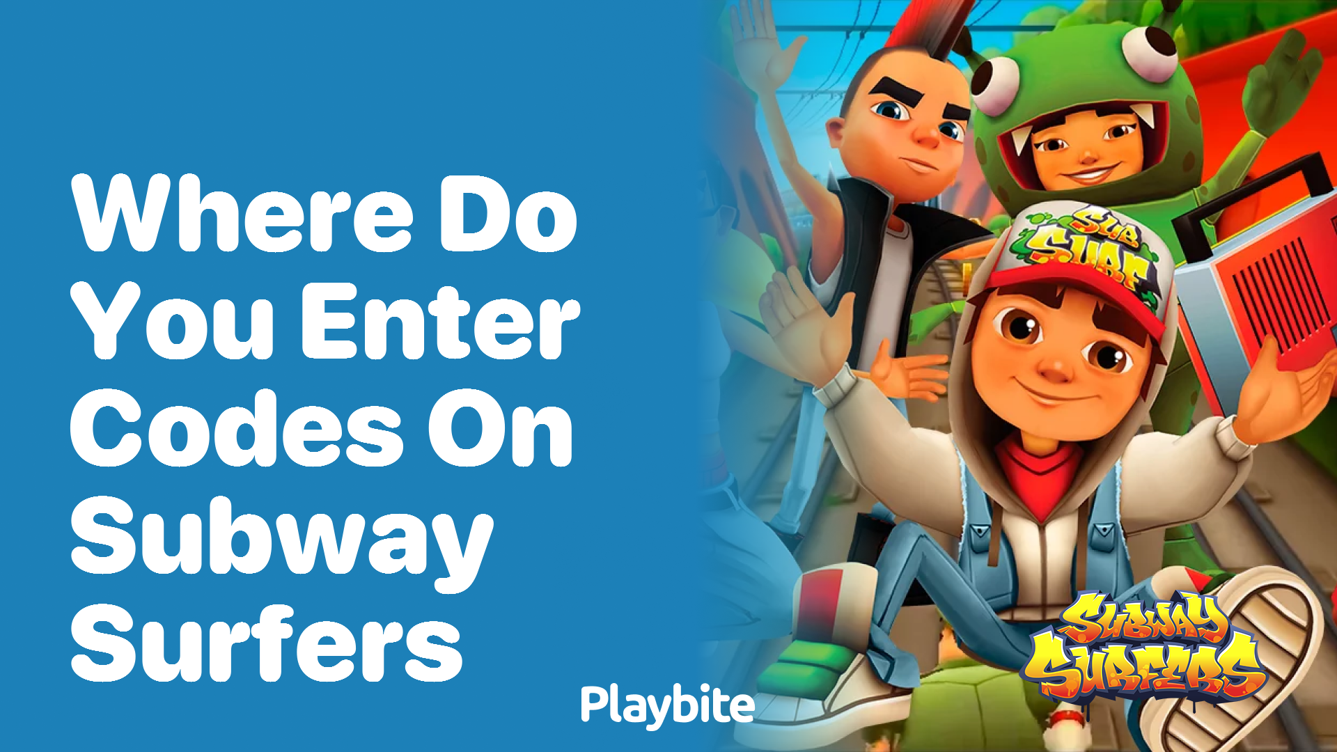 Where do you enter codes on Subway Surfers?