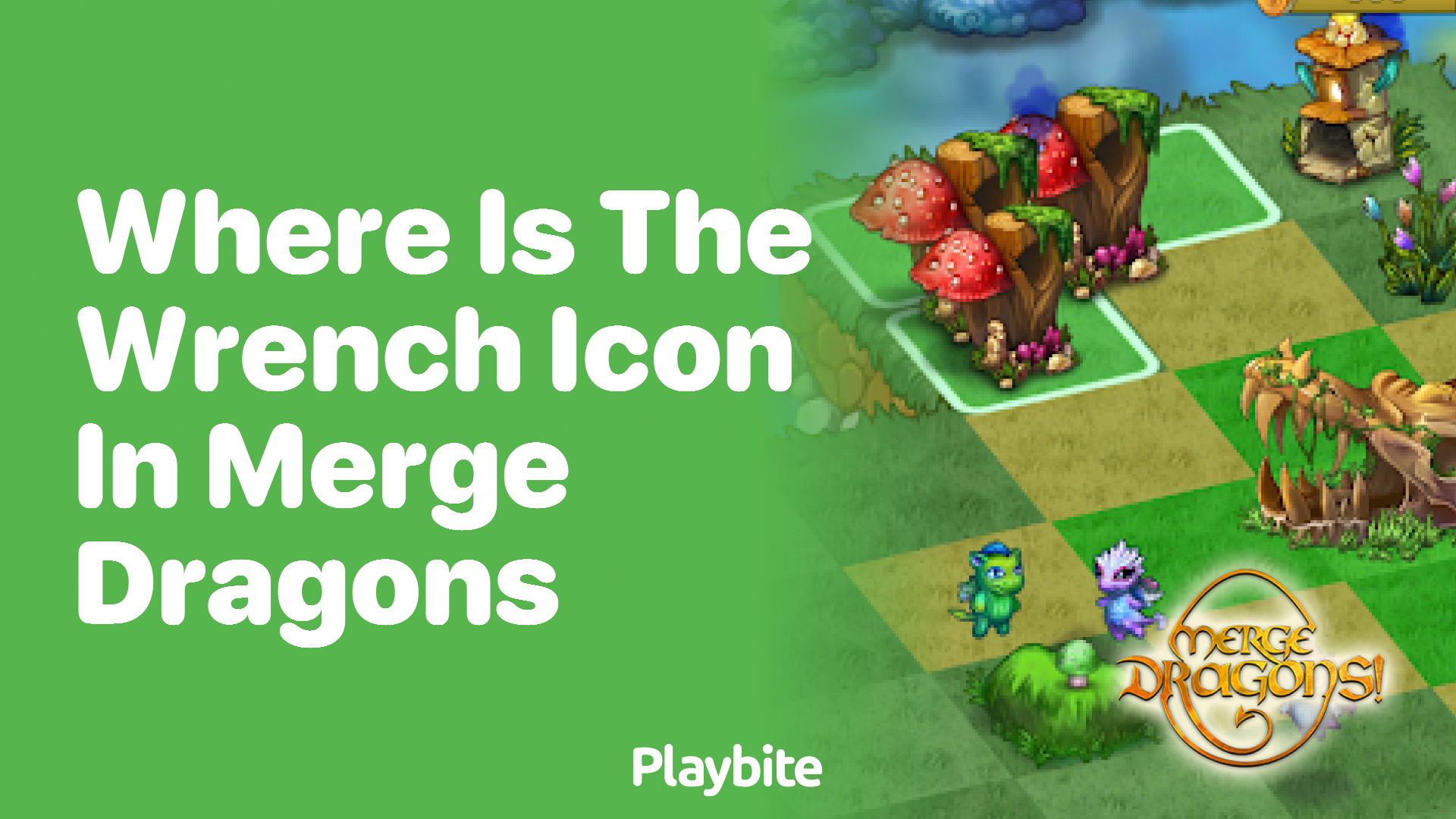 Where is the wrench icon in Merge Dragons?