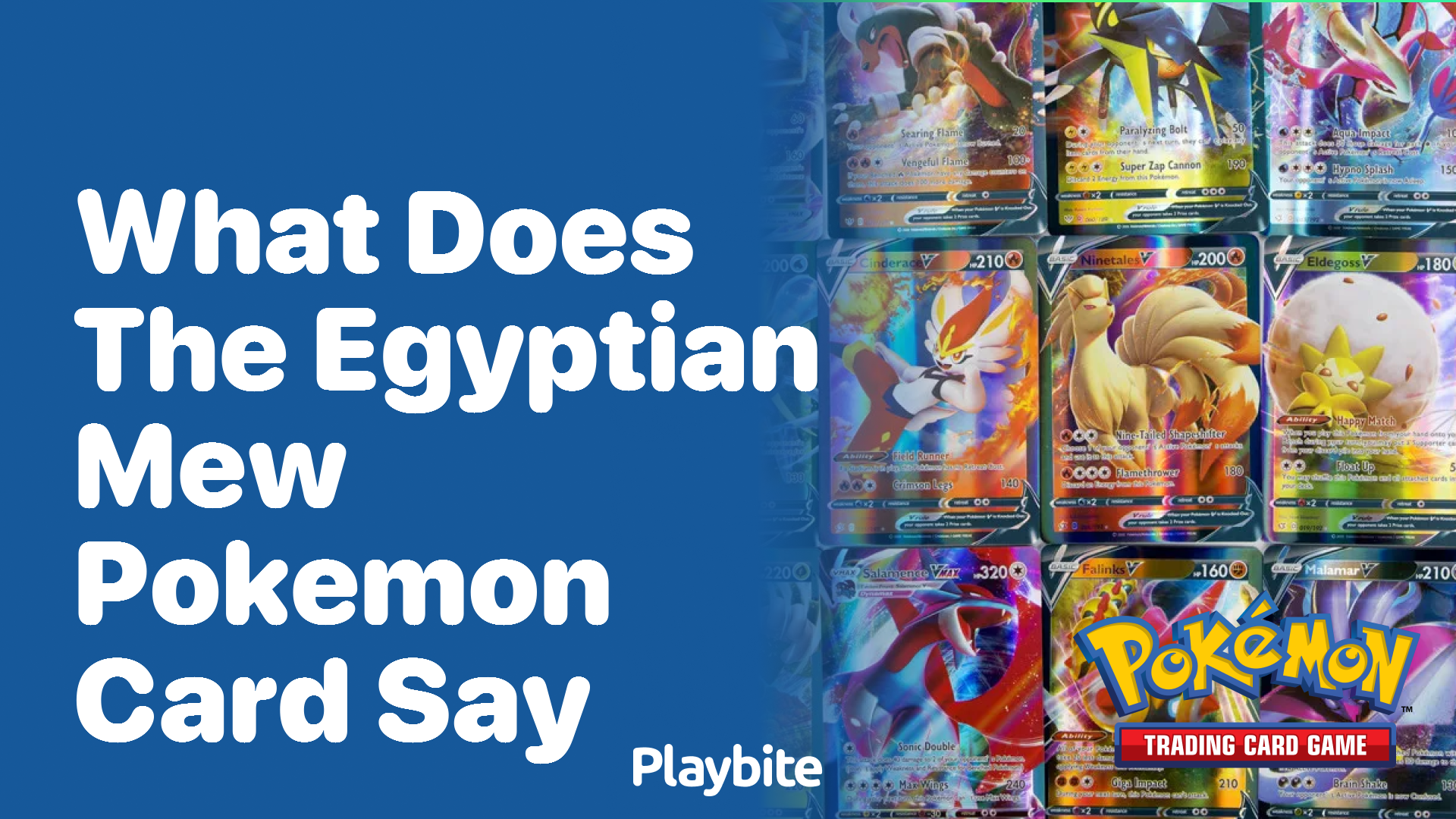 What does the Egyptian Mew Pokemon card say?