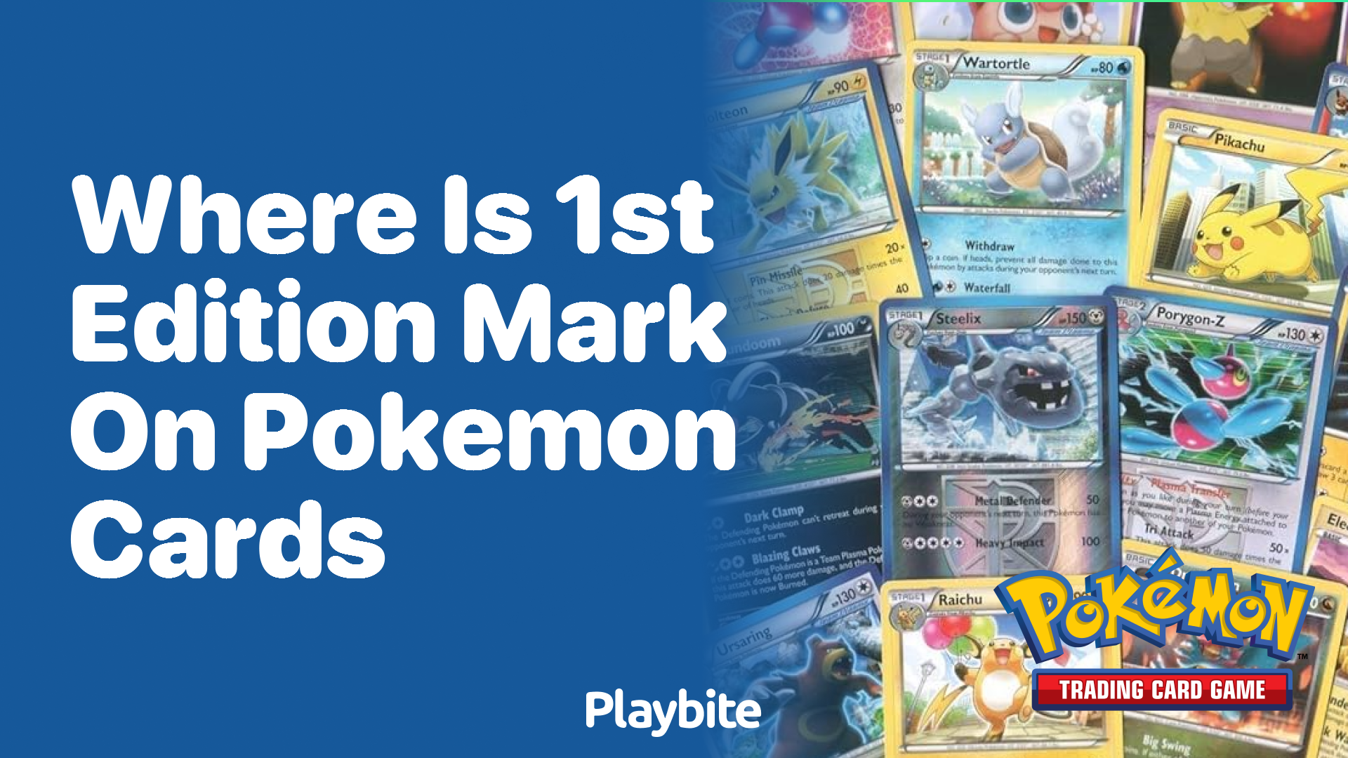 Where is the 1st edition mark on Pokemon cards?